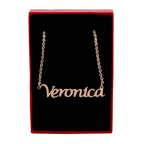 VERONICA Rose Gold Name Necklace Personalized Jewellery - Etsy