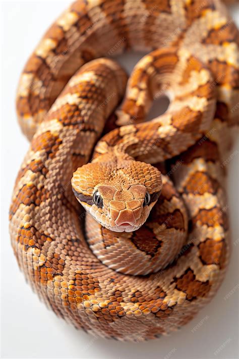 Venomous copperhead snake native to North America with distinctive