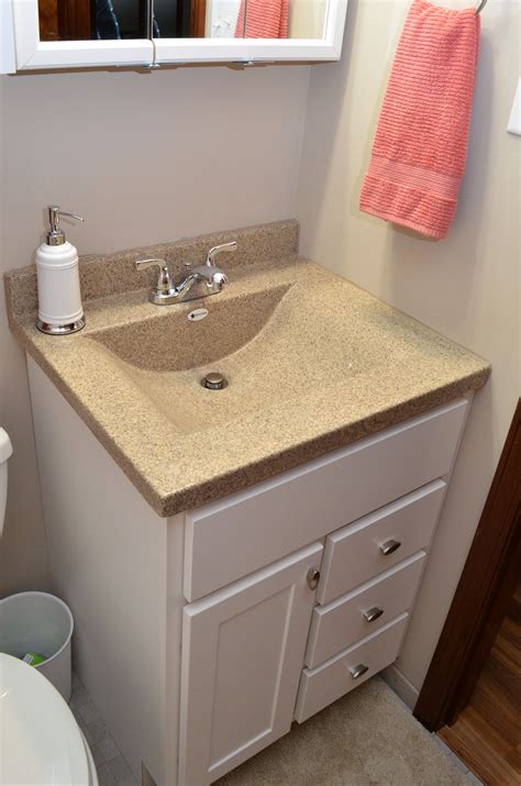 Maple White Vanity | Bathroom countertop with built in sink, One piece
