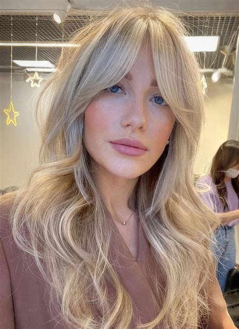 long hair ideas  curtain bangs styleoholic