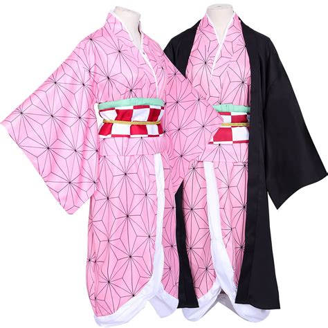 Buy Nezuko Kimono Cosplay Costume Set Girls, Demon Slayer Kamado Nezuko