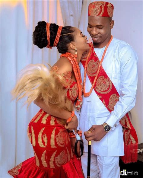 Igbo Traditional Wedding Attire for Couple. Red Isiagu Dress. - Etsy