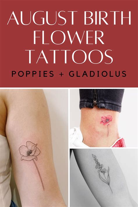 August Birth Flower Tattoos {Poppies + Gladiolus} - Tattoo Glee