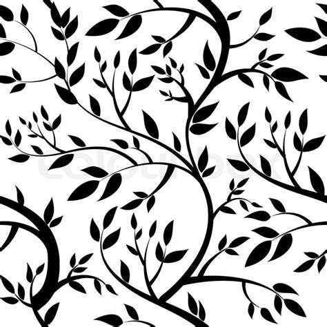 Seamless wallpaper - black leaves | Stock vector | Colourbox