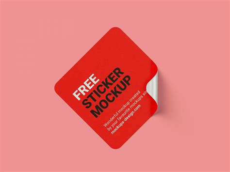 Square Sticker PSD Mockup | MockupsQ