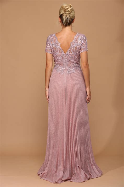 Mother of the Bride Long Formal Metallic Dress | The Dress Outlet