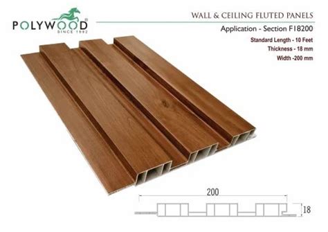 wpc  polywood fluted wall panel  commercial  feet length
