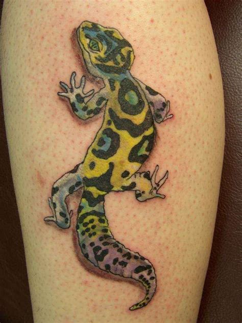 Spotted green gecko tattoo - Tattooimages.biz