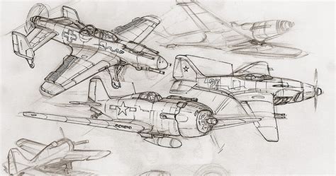 Fighter Plane Sketch at PaintingValley.com | Explore collection of ...