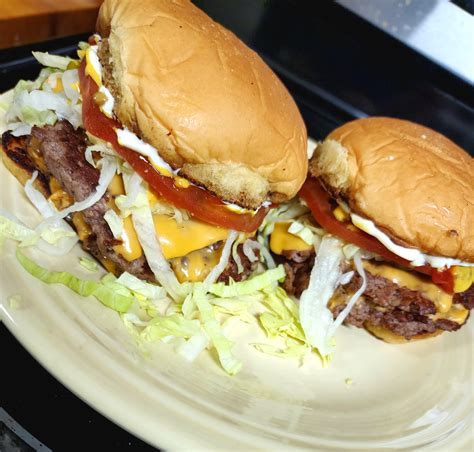 Sloppy double smashed burgers. : r/burgers
