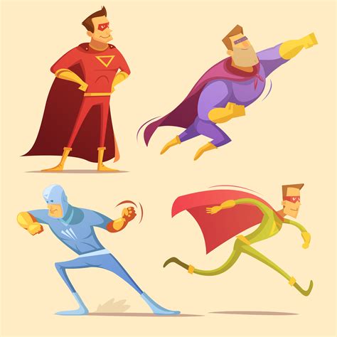 Superhero Cartoon Set 478106 Vector Art at Vecteezy