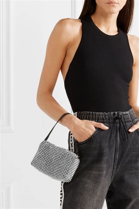 Alexander Wang's black mesh bag is covered in sparkly crystals that ...