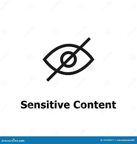 Sensitive Content. Eye Crossed Sign for Media Content Stock Vector