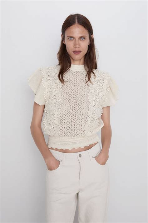 Pin by Edna Magdalena on All about Zara ♡ | Lace top, Tops, Lace