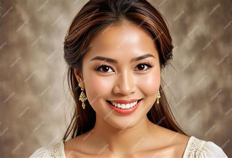 beautiful woman    face straight brown hair   traditional
