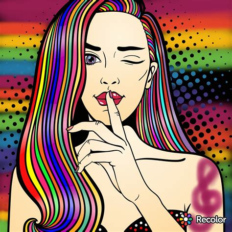 My pop art colouring I coloured using the recolour colouring app ...