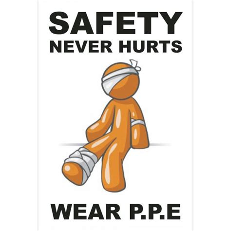 SAFETY NEVER HURTS WEAR P.P.E poster