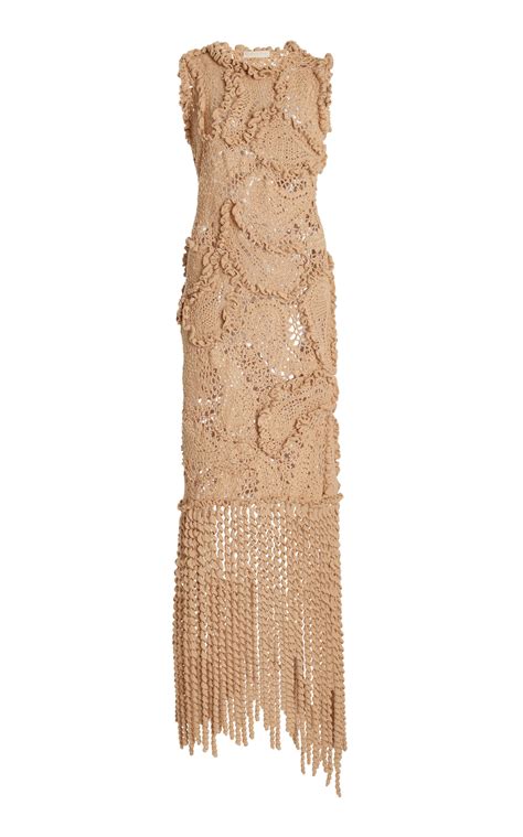 Ulla Johnson Kamari Crocheted Italian Cotton Midi Dress In Neutral