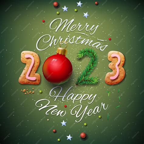 Premium Vector | Merry christmas and happy new year 2023 greeting card