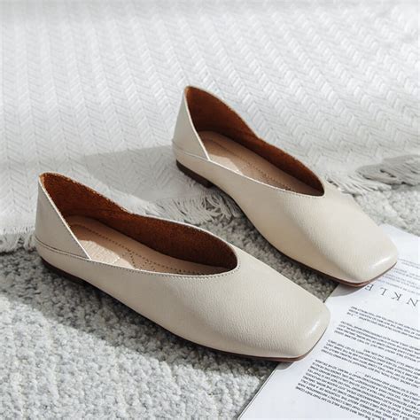 Leather Ballerina Flats - Etsy