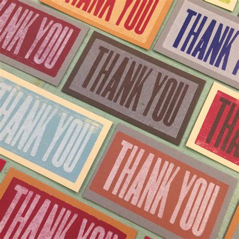 20 THANK YOU Notes Tiny Note Cards Letterpress Wood Type Mini | Etsy