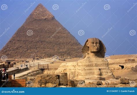 The Sphinx & the Pyramids Stock Image - Image of architecture, ancient: 2134397