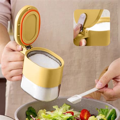 Airtight Spice Jars, Stainless Steel Retractable Spoons, Se Seals