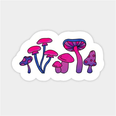 bi pride flag mushrooms bisexual magnet teepublic