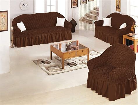 sofa couch slipcover set brown mk bed linen