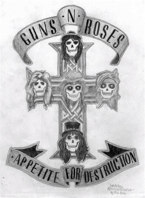 guns  roses sketch  paintingvalleycom explore collection  guns