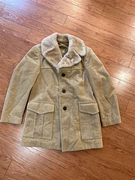 Rare HTF Vintage Cortefiel of Spain Corduroy Jacket/Coat Fur Collar 38 ...