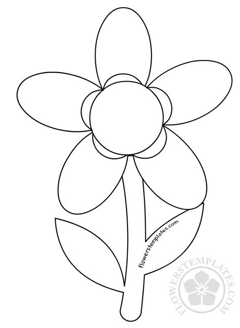 5 Petal Flower Coloring Page Sketch Coloring Page