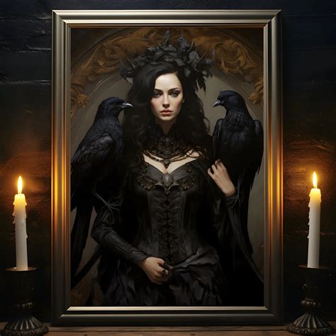 Gothic Spooky Haunted Mansion Posters Witch Canvas - 16 / 50x70cm no