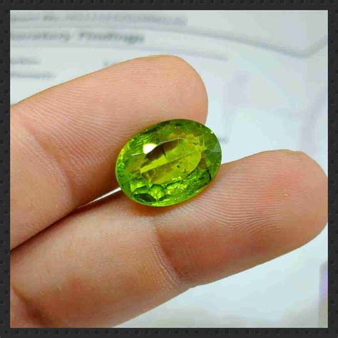 11 Ct Peridot - Natural Peridot in Yellowish Green Color Lab Certified