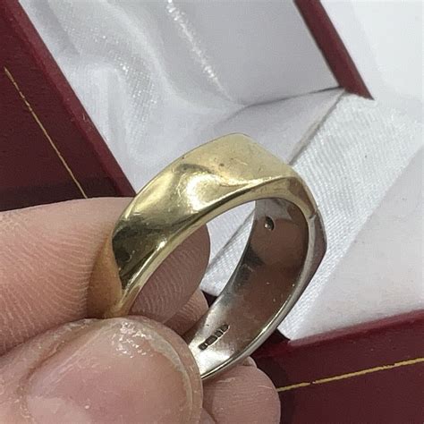 Vintage 14K Two Tone Diamond Men’s Ring Band 11.5 - Gem
