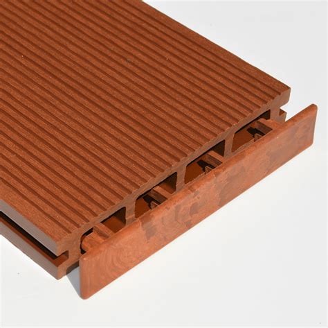 brown red teak plastic composite decking  cap  suit mm wide