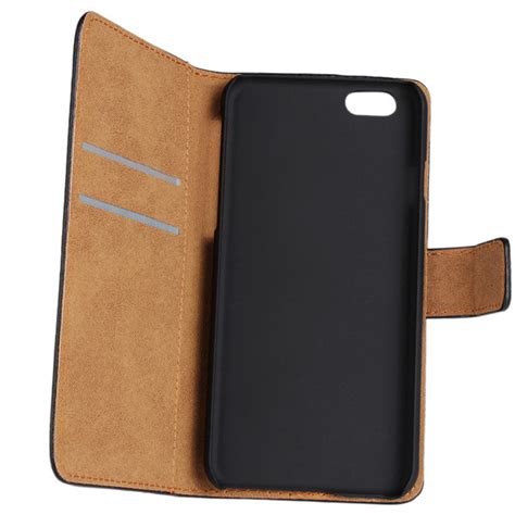 Black Genuine Leather Wallet Case for Apple iPhone SE 1st Gen (2016