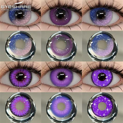YICKYUE - 1Pair Purple Lenses for Eyes Color Contact Lenses for Eyes ...