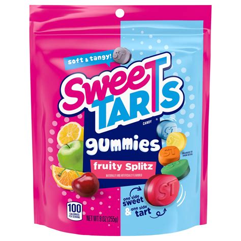 SweeTARTS Gummies Fruity Splitz, Cherry & Grape Candy, Sweet and Tart