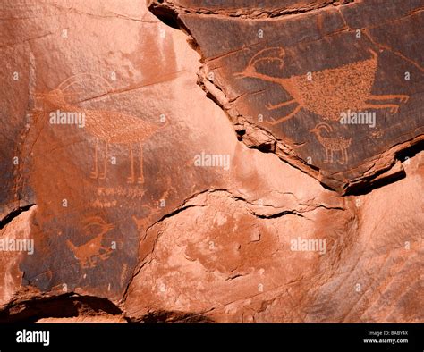 Petroglyphs rock art in Monument Valley Navajo Tribal Park Arizona, USA ...