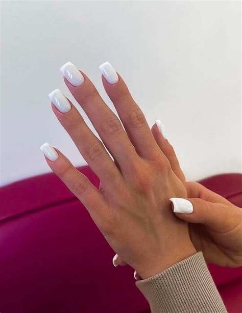 simple white nails