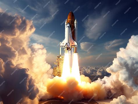 premium photo spaceship launch spacecraft