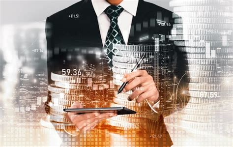 premium photo businessman working  digital finance business graph