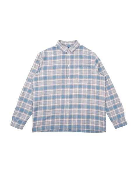 naked famous true shirt plaid pocket shirt  blue  men lyst