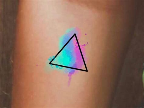 Triangle Watercolor Temporary Tattoo - Etsy