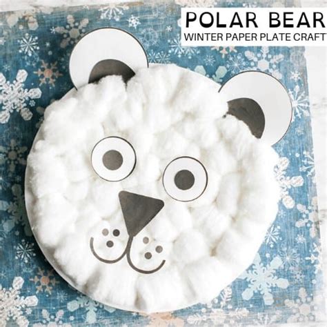 Polar Bear Paper Plate Craft - Little Bins for Little Hands