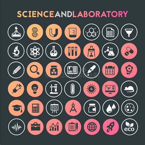 Science and Laboratory Icon Set, Trendy Flat Icons Stock Vector ...