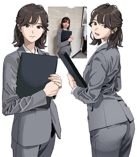 araki saori (original and 1 more) drawn by shiren_(ourboy83) | Danbooru