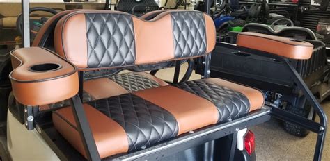 Club Car Precedent Golf Cart Premium™ Diamond Pleated Seat Covers(Black)