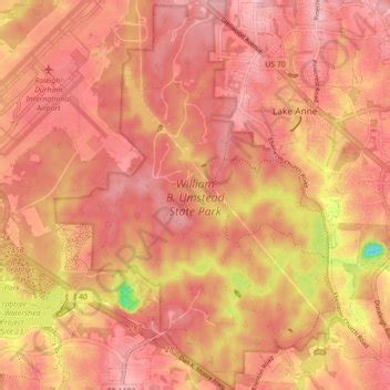 William B. Umstead State Park topographic map, elevation, terrain